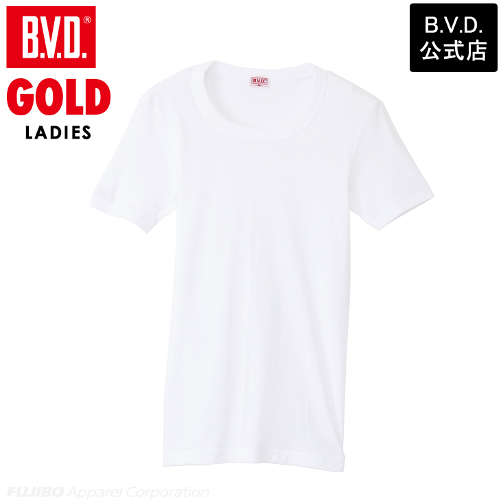 tシャツ レディース 丸首 半袖シャツ BVD GOLD タフネック (MLLL) B.V.D. ビ...