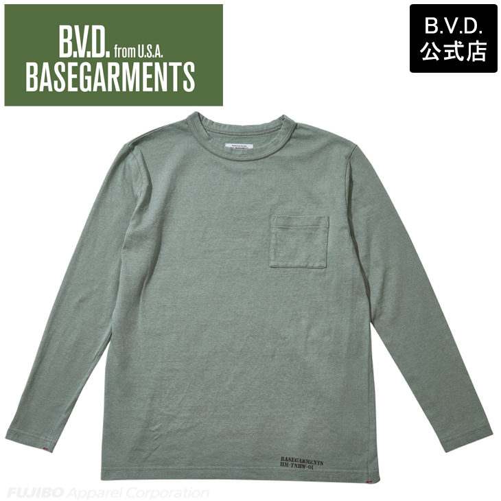 B.V.D クルーネックロングスリーブTシャツ 日本製 BVD ベース