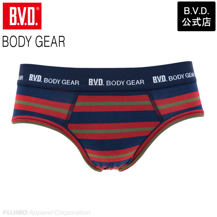 bvd BVD ビキニ ブリーフ BODYGEAR ボディギア WEB限定 綿混先染ボーダー MLLL メンズインナー 下着 パンツ アンダーウェア  肌着