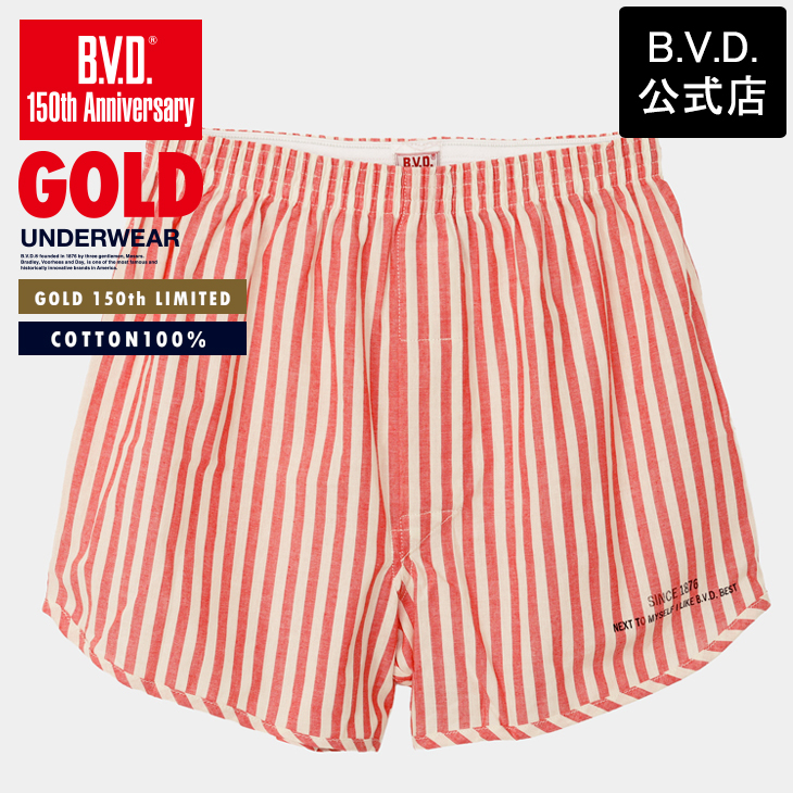 B.V.D トランクス B.V.D.150th限定 GOLD布帛 LL g160 パンツ メンズ
