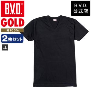 B.V.D. GOLD 2枚セット VネックTシャツ LLサイズ 綿100% V首 メンズインナー ...
