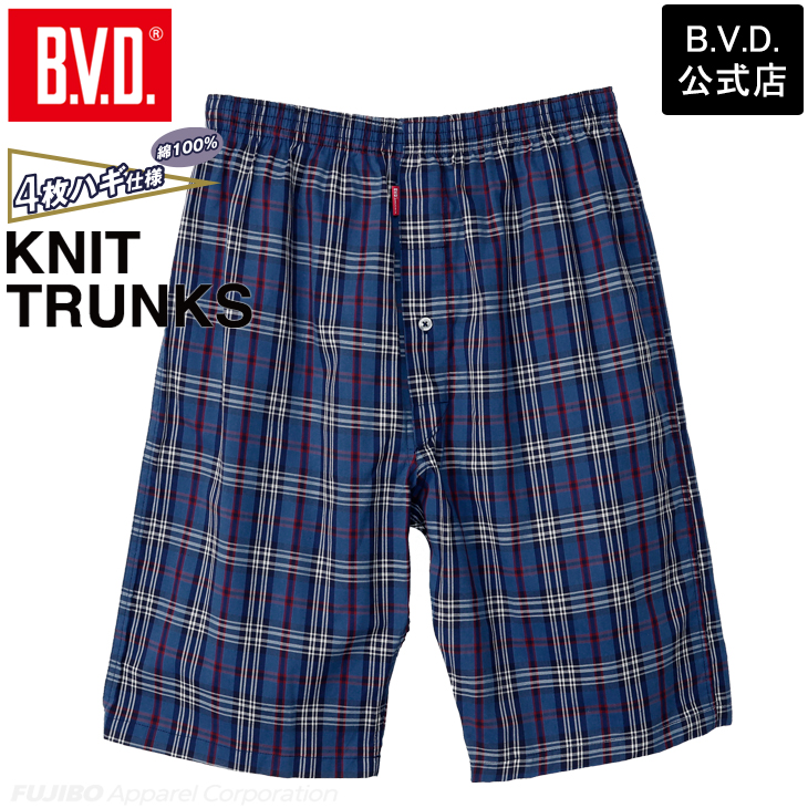BVD 先染ロングトランクス チェック ストライプ 前開き メンズインナー アンダーウェア 男性 下着 （M/L/LL） gr276 ポイント利用 爆買 | B.V.D | 01
