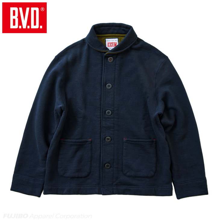 BVD 別注 日本製 吊裏毛  カバーオール 綿100％（M L XL）長袖 ビンテージ アメカジ アウター ジャケット gr572