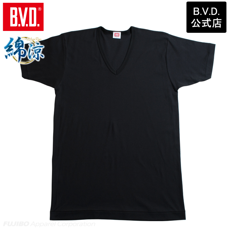 bvd V首 半袖  tシャツ 綿涼 接触冷感 メッシュ インナー 涼感 メンズ ムレ 吸汗速乾 綿...