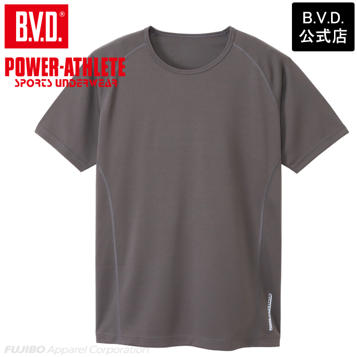 bvd BVD POWER-ATHLETE パワーアスリート 吸水速乾 ハニカムメッシュ クルーネッ...