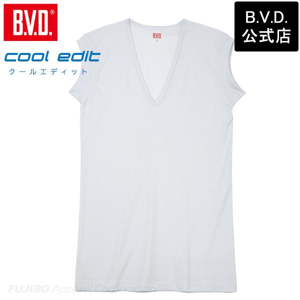 BVD クールエディット ワキ汗対策 22cmVネック2分袖Tシャツ 吸水速乾 抗菌防臭 半袖