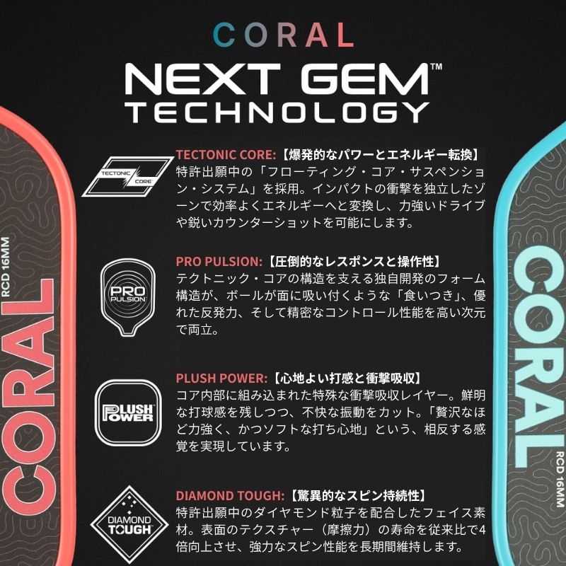 Dr.ミラクルボール　60個入り 正規代理店】シックスゼロ コーラル ハイブリッド 16mm ピックルボール