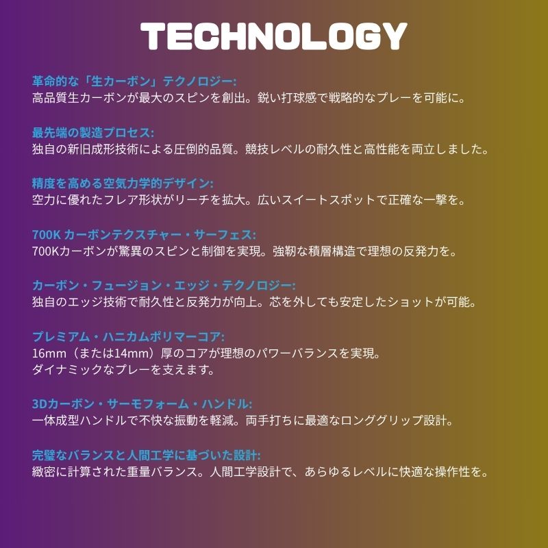 ナノ工学に基づくプレミアム700Kカーボンテクスチャー。かつてないグリップ力で驚異的な回転性能と精密なコントロールを両立する表面素材
