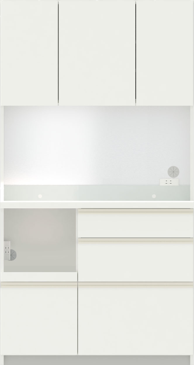 パモウナ 食器棚 幅100cm 奥行45cm 高さ189cm EM 完成品 棚 国産