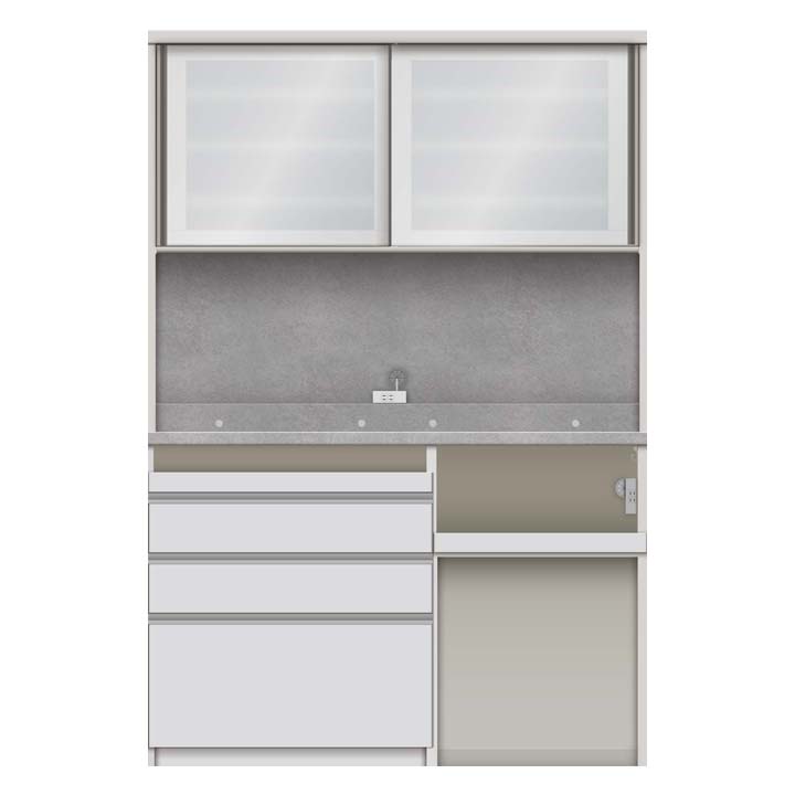 パモウナ 食器棚 幅140cm 奥行45cm 高さ207cm JN 完成品 棚 国産 キッチンボード ダイニングボード カップボード 引き戸 レンジボード レンジ台 送料無料