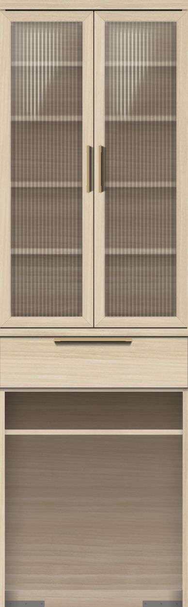 パモウナ 食器棚 幅60cm 奥行50cm 高さ194cm NW 完成品 棚 国産 日本製