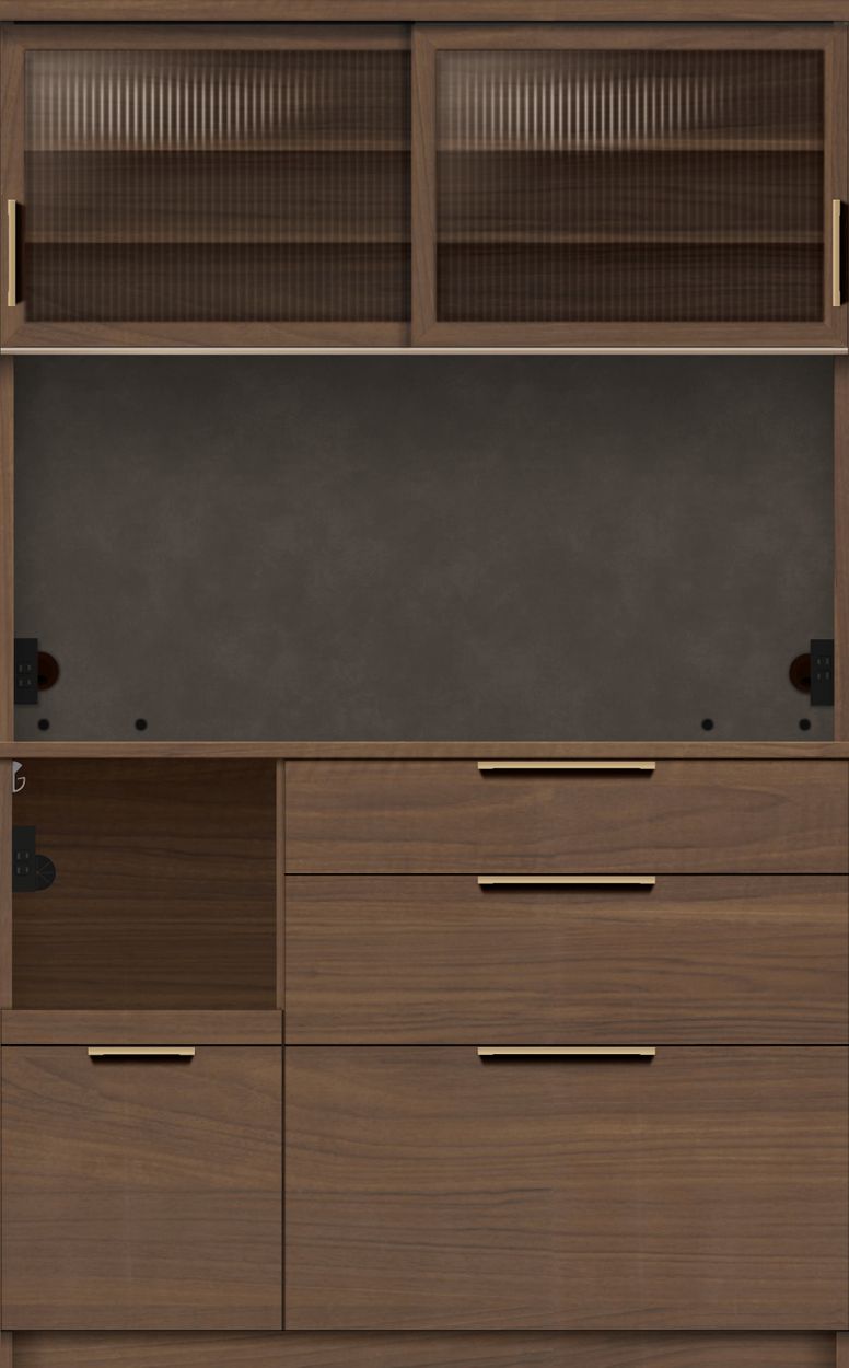 パモウナ 食器棚 幅120cm 奥行45cm 高さ194cm NW 完成品 棚 国産