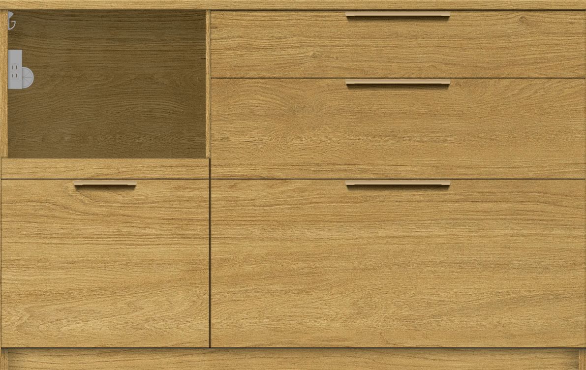 パモウナ カウンター 幅140cm 奥行45cm 高さ89cm NW 下台販売 完成品