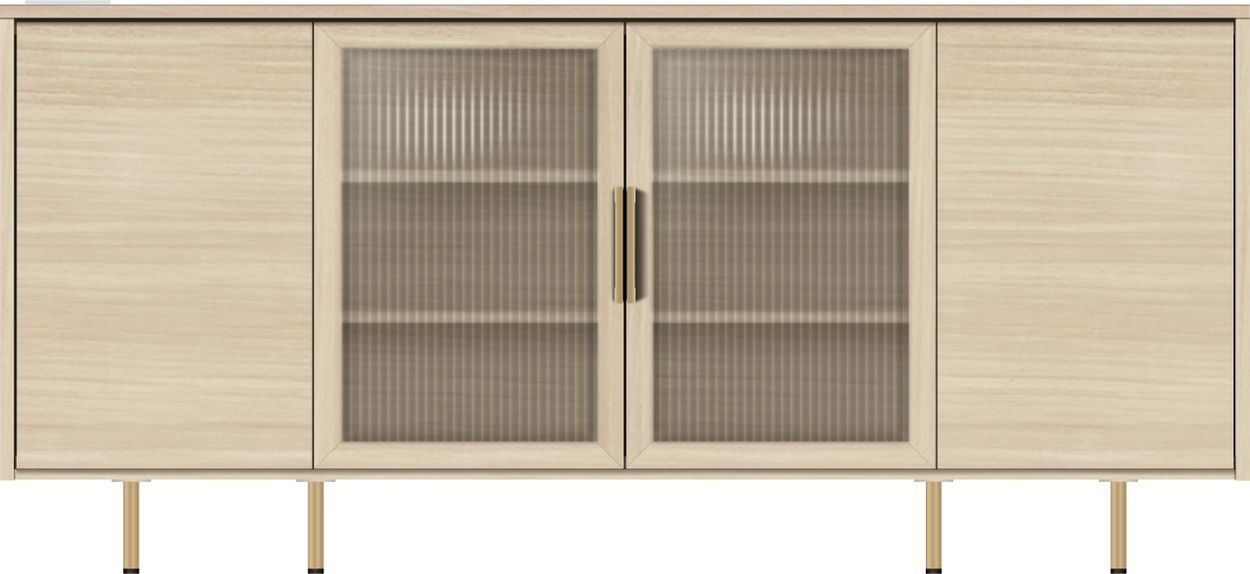 パモウナ サイドボード キャビネット 幅160cm 開き扉 NW ナチュラル