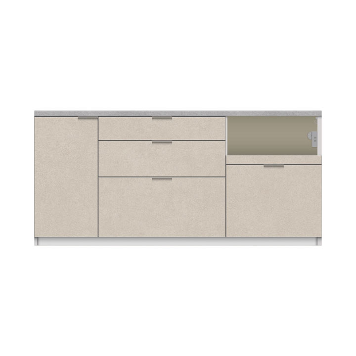 パモウナ カウンター 幅180cm 奥行45cm 高さ85cm RL 下台販売 完成品 国産 食器棚 キッチンボード ダイニングボード レンジボード レンジ台 ロータイプ 送料無料_1