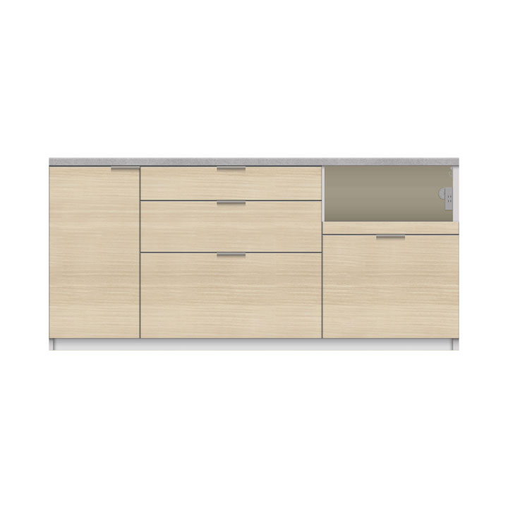 パモウナ カウンター 幅180cm 奥行45cm 高さ85cm RL 下台販売 完成品 国産 食器棚 キッチンボード ダイニングボード レンジボード レンジ台 ロータイプ 送料無料_2