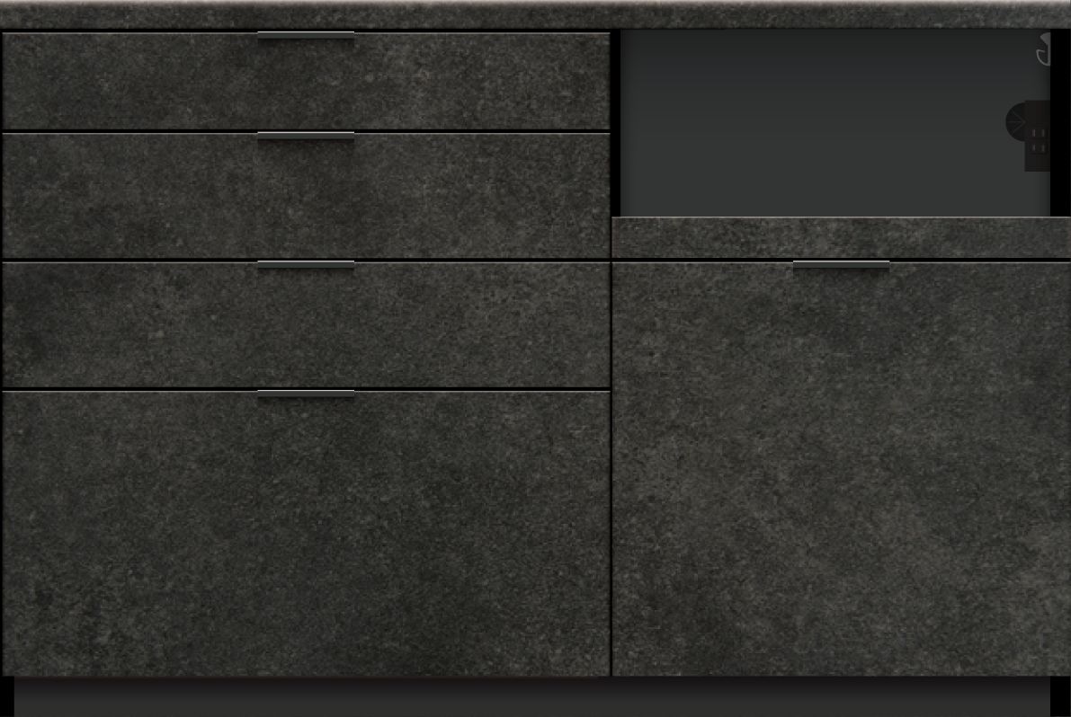 パモウナ カウンター 幅140cm 奥行50cm 高さ94cm RU 下台販売 完成品