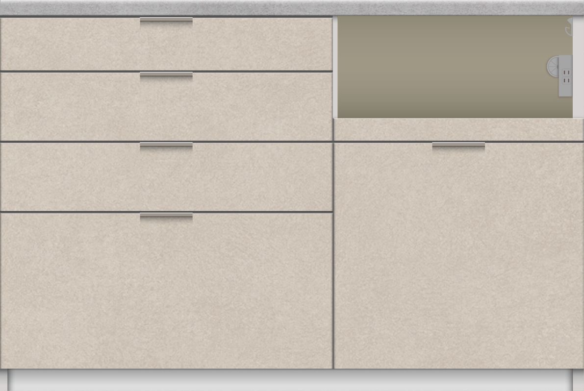 パモウナ カウンター 幅140cm 奥行50cm 高さ94cm RU 下台販売 完成品