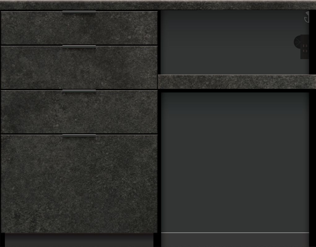 パモウナ カウンター 幅120cm 奥行45cm 高さ94cm RU 下台販売 完成品