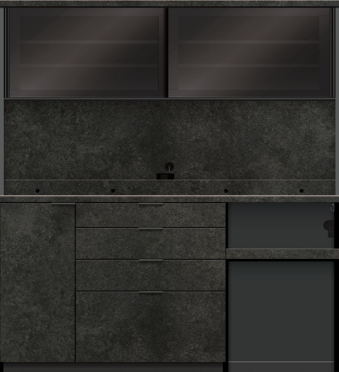 パモウナ 食器棚 幅180cm 奥行45cm 高さ198cm RU 完成品 棚 国産