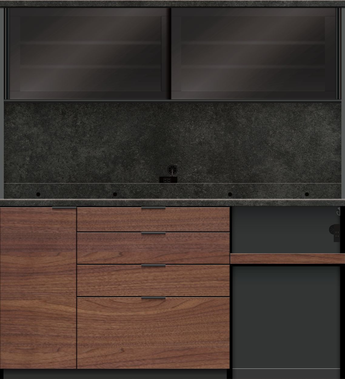 パモウナ 食器棚 幅180cm 奥行45cm 高さ198cm RU 完成品 棚 国産