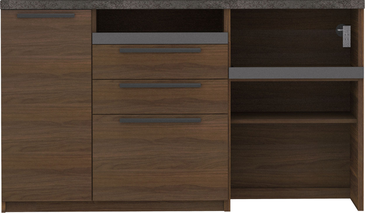 パモウナ 食器棚 幅160cm 奥行45cm 高さ94cm SY 下台販売 完成品