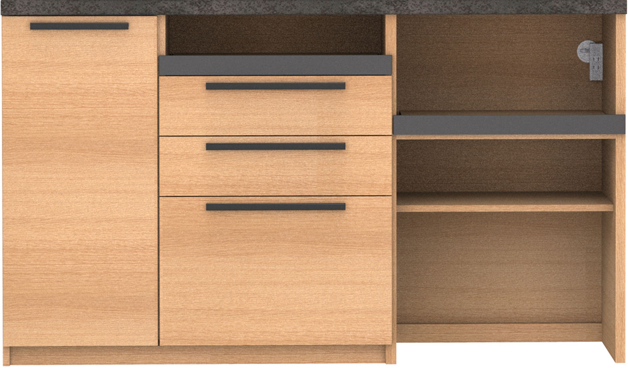 パモウナ 食器棚 幅160cm 奥行45cm 高さ94cm SY 下台販売 完成品