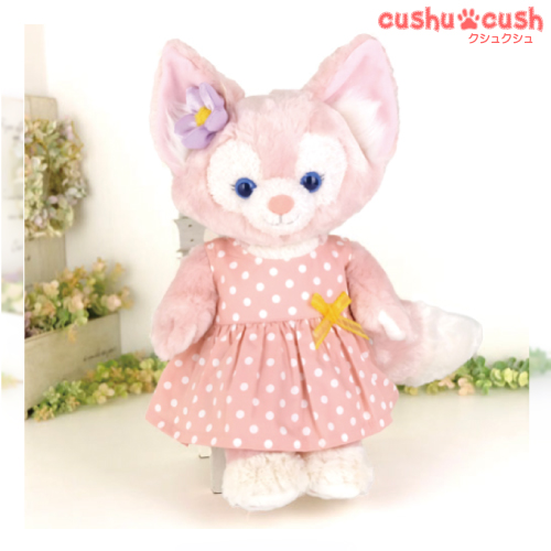 リーナベル などの ぬいぐるみ用 コスチューム 洋服 服 テディベア くま キツネ ピンク 水玉 ノースリーブ ワンピース 単品 ショート丈 cds601lb