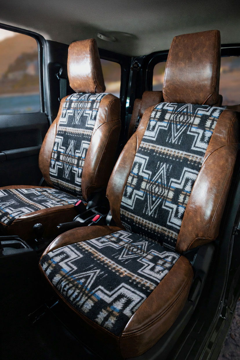 ランサーエボリューション シートカバー 全席セット サンディ Native Americansテイスト×PUレザー カチナ KACHINA Sandii
