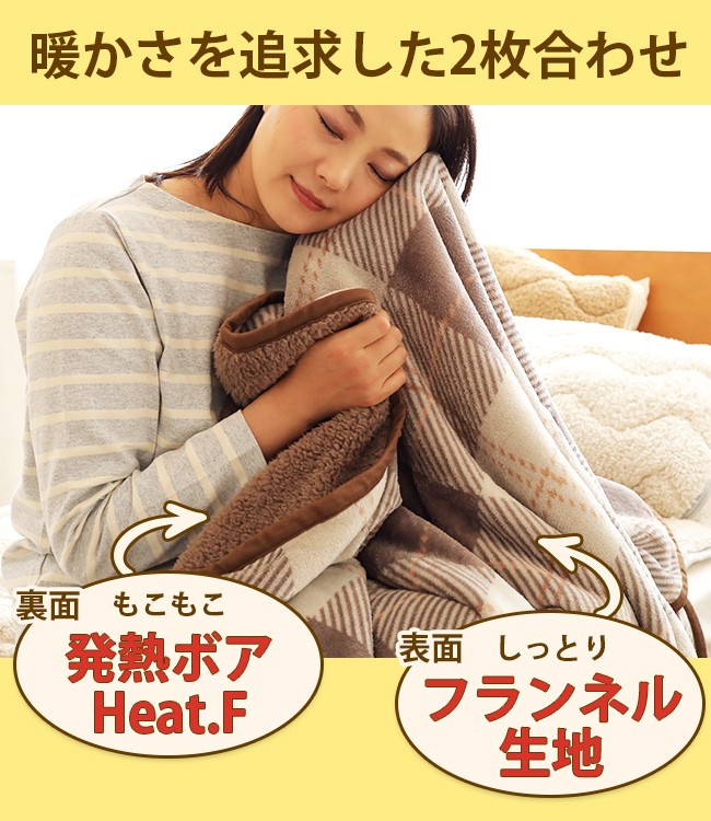 中村バニーラさん専用　フランネル調　あったかこたつ掛け布団　単品　6尺長方形 発熱 こたつ布団 Heat.F 単品 こたつ掛け布団/長方形(190×240cm) ボア