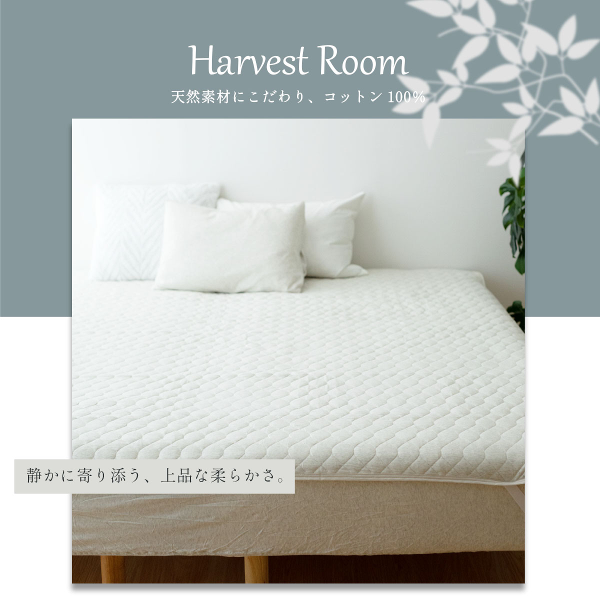 天竺ニット 敷きパッド ファミリーサイズ 4人用 240×205cm ベッド