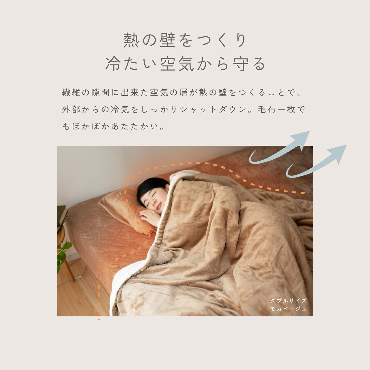 2枚合せ 毛布 ダブル 180×200cm 厚手 軽量 ボリューム シープボア