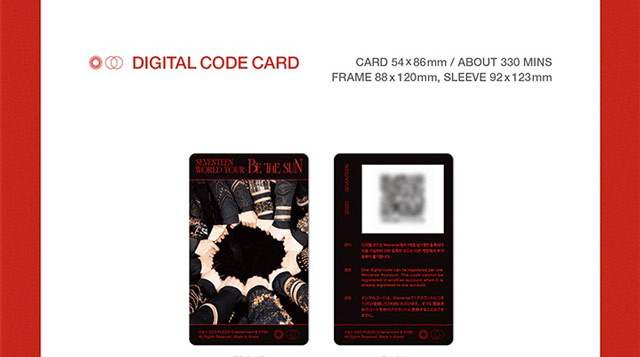 SEVENTEEN WORLD TOUR BE THE SUN SEOUL DIGITAL CODE SEVENTEEN