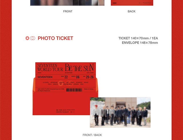 SEVENTEEN WORLD TOUR BE THE SUN SEOUL DIGITAL CODE SEVENTEEN