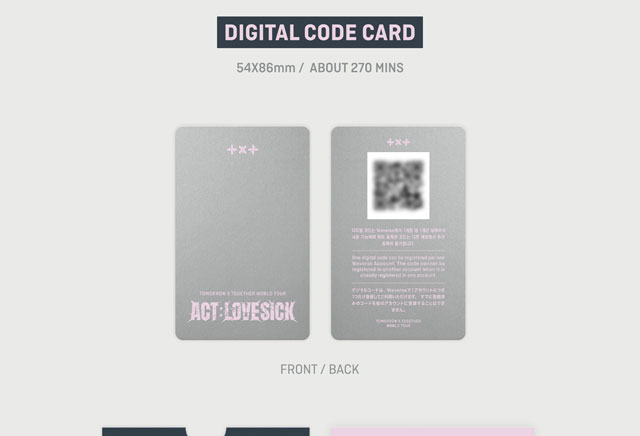 TOMORROW X TOGETHER WORLD TOUR ACT LOVE SICK IN SEOUL DIGITAL CODE TOMORROW X TOGETHER