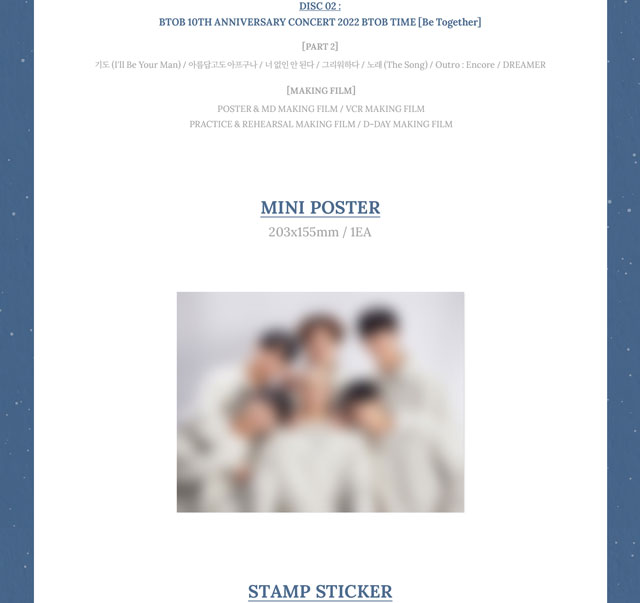 10TH ANNIVERSARY CONCERT 2028 BTOB TIME Be Together Blu-ray BTOB