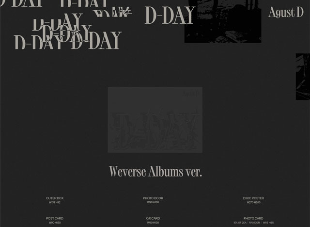 D-DAY Weverse Albums ver./Agust D / SUGA BTS 