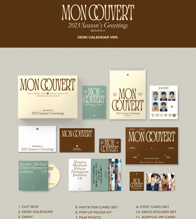 2024 SEASONS GREETINGS : MON COUVERT (DESK?CALENDAR?ver.)/MONSTA X