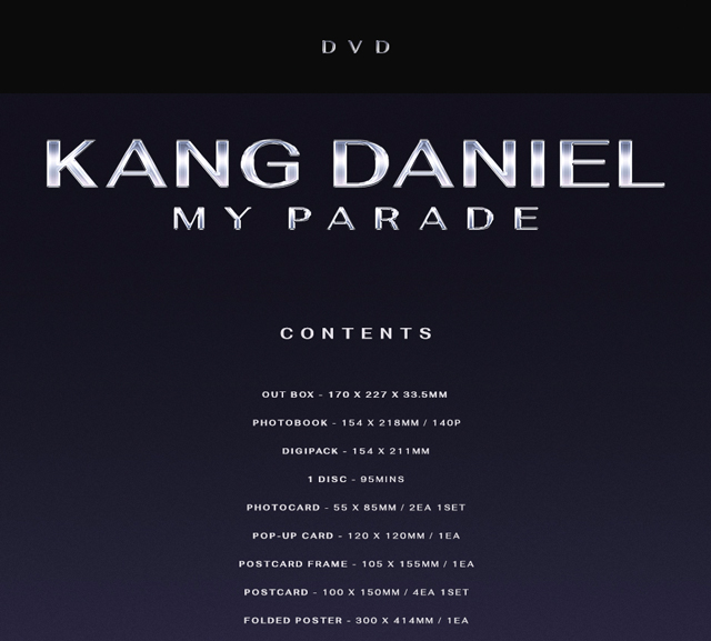 KANG DANIEL MY PARADE DVD KANG DANIEL