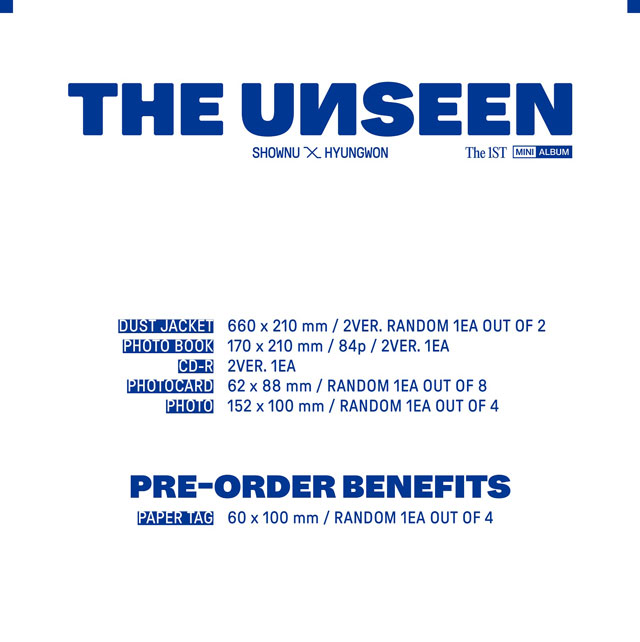 1ST MINI ALBUM THE UNSEEN VER.1 SHOWNU X HYUNGWON MONSTA X