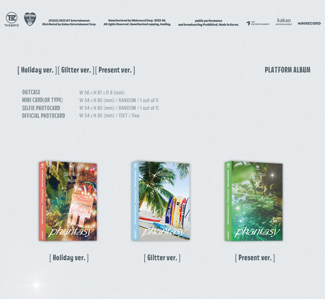 2ND FULL ALBUM PHANTASY Pt.1 Christmas In August PLATFORM ver. Glitter ver. THE BOYZ