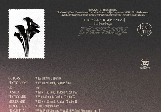 2nd Album PHANTASY Pt.3 Love Letter Send Ver. THE BOYZ