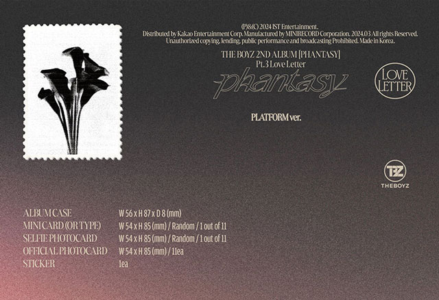 2nd Album PHANTASY Pt.3 'Love Letter' platform Send Ver. THE BOYZ