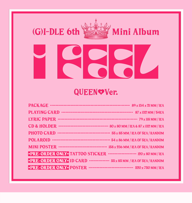 6TH MINI ALBUM  I feel Queen Ver./(G)I-DLE