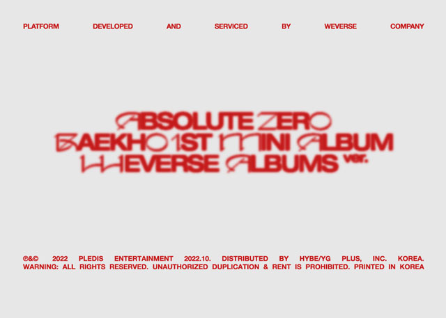 Absolute ZeroWeverse Albums ver./BAEKHO