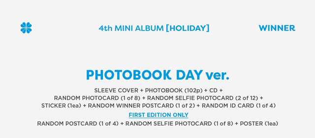 WINNER 4th MINI ALBUM [HOLIDAY] (PHOTOBOOK ver.)DAY ver/WINNER