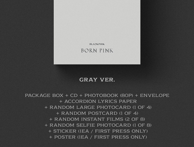 BLACKPINK 3nd ALBUM [BORN PINK] BOX SET ver. Gray ver./BLACKPINK