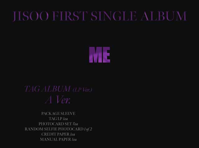 ME YG TAG ALBUM LP Ver. A ver./JISOOBLACKPINK