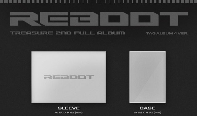TREASURE 2ND FULL ALBUM REBOOT YG TAG ALBUM GRAY Ver. TREASURE