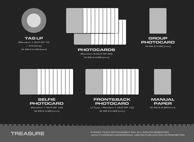 TREASURE 3ND FULL ALBUM REBOOT YG TAG ALBUM GRAY Ver. TREASURE
